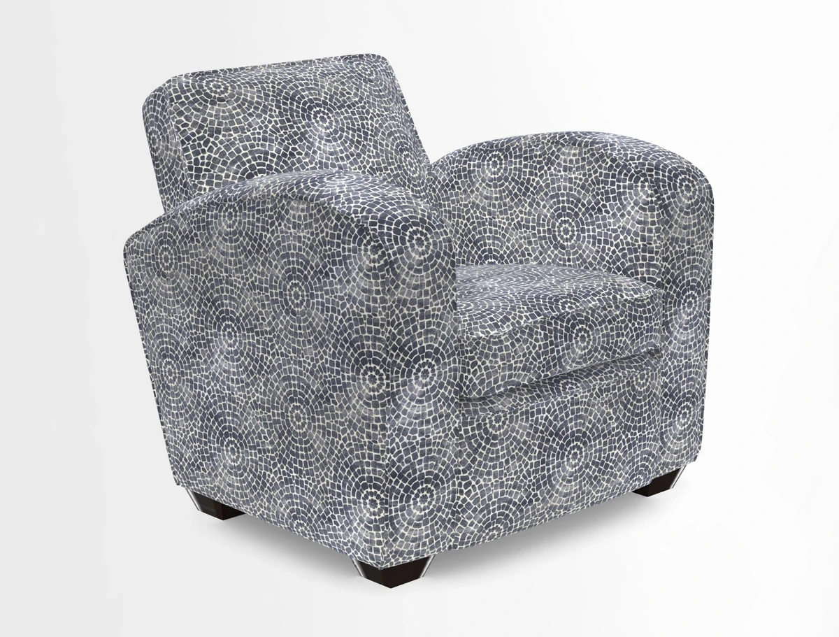 Montmartre Chair in V&A Brompton Collection Ikat Morning Blue