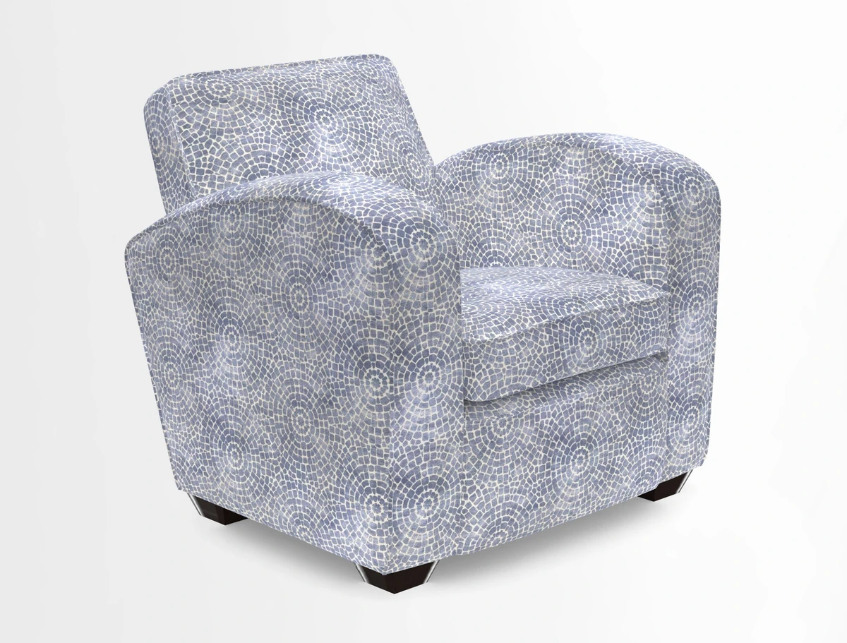 Montmartre Chair in V&A Brompton Collection Ikat Morning Blue