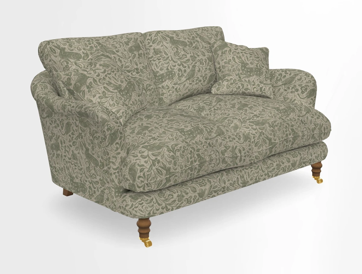 Pugin 3 Seater Sofa in V&A Threads of India Varanasi Wilderness Ink