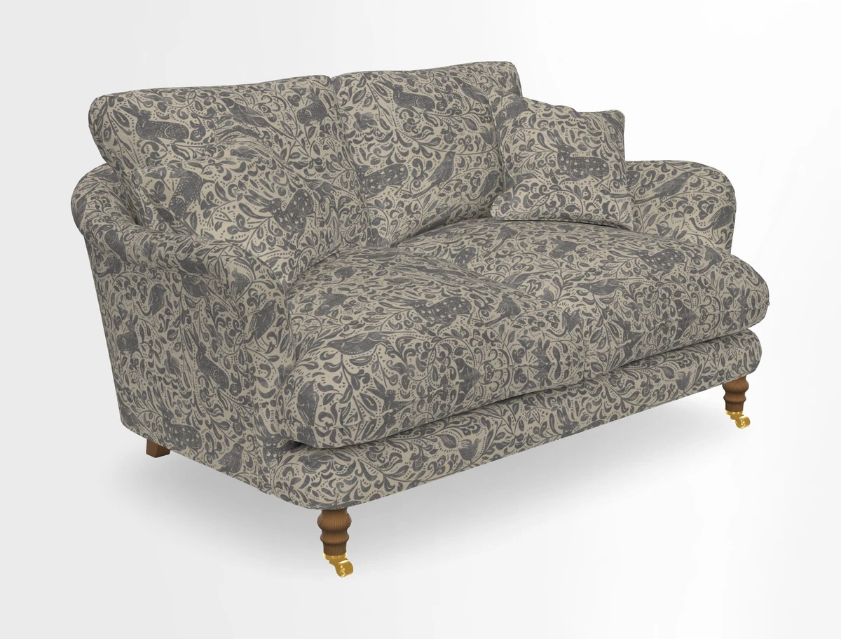 Pugin 3 Seater Sofa in V&A Threads of India Varanasi Wilderness Ink