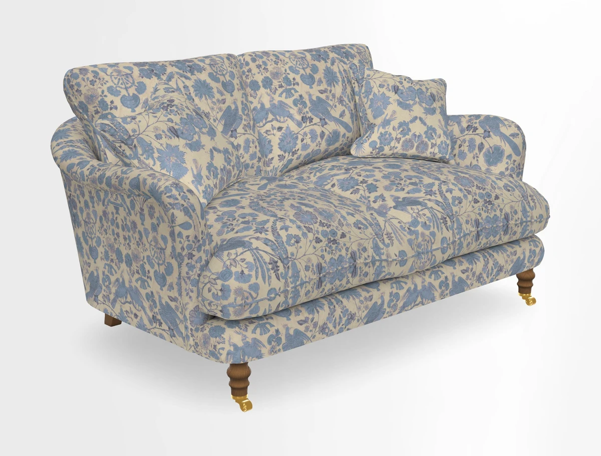 Pugin 3 Seater Sofa in V&A Threads of India Varanasi Wilderness Ink