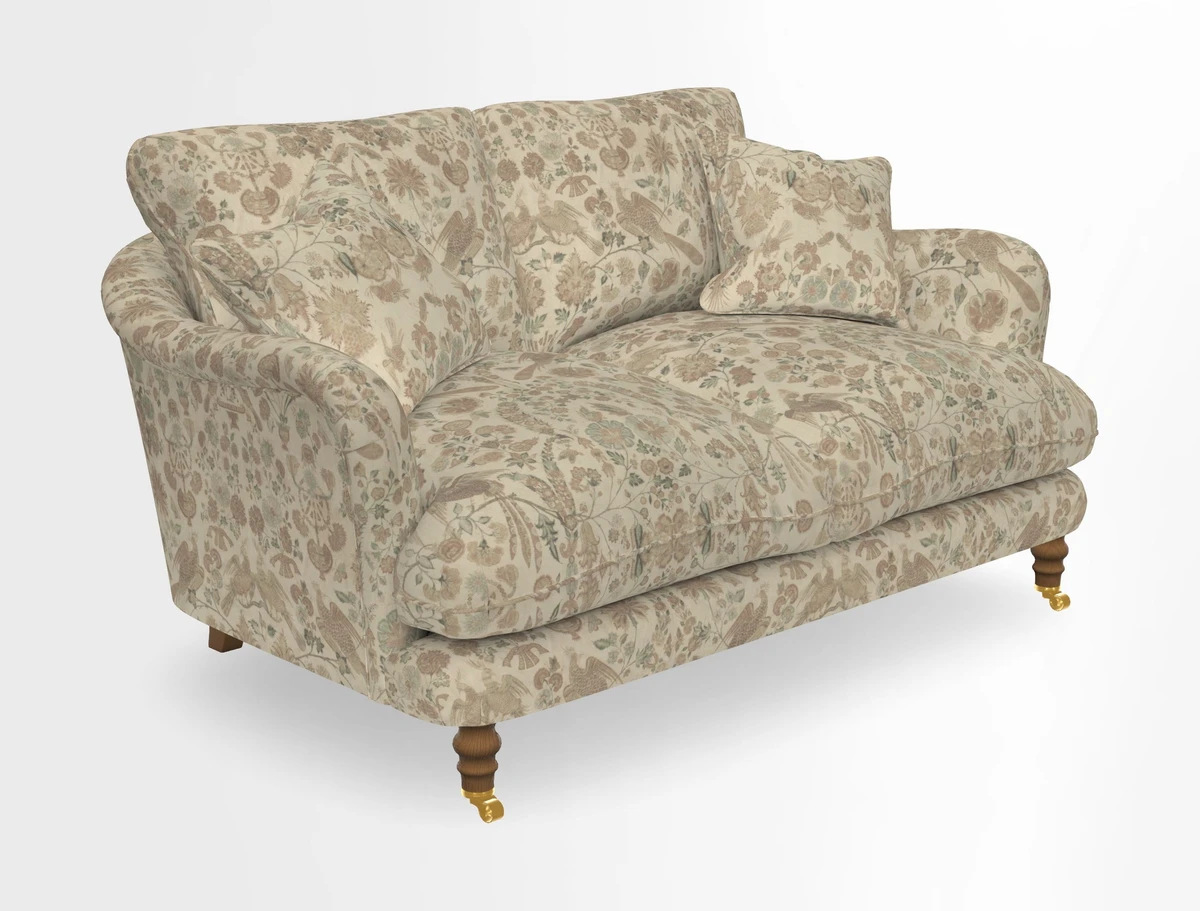 Pugin 3 Seater Sofa in V&A Threads of India Varanasi Wilderness Ink