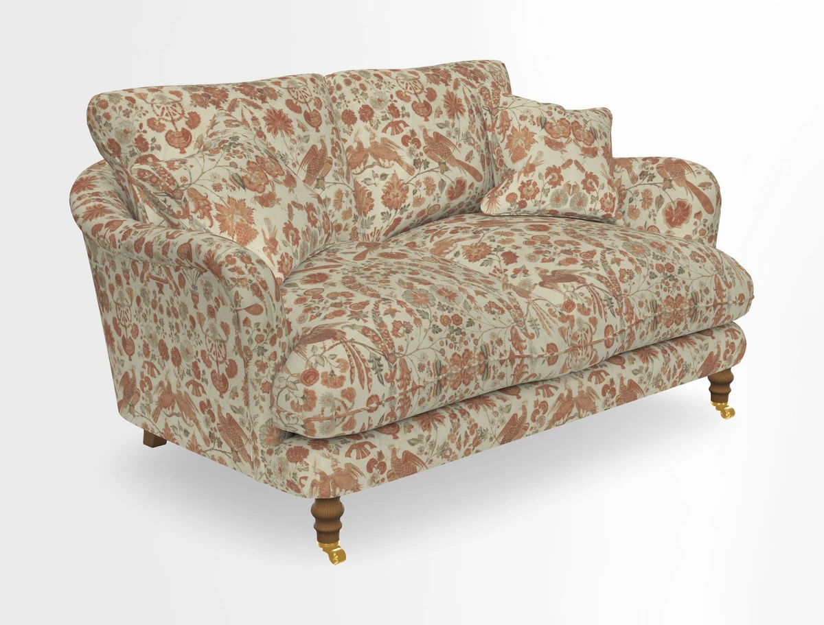 Pugin 3 Seater Sofa in V&A Threads of India Varanasi Wilderness Ink