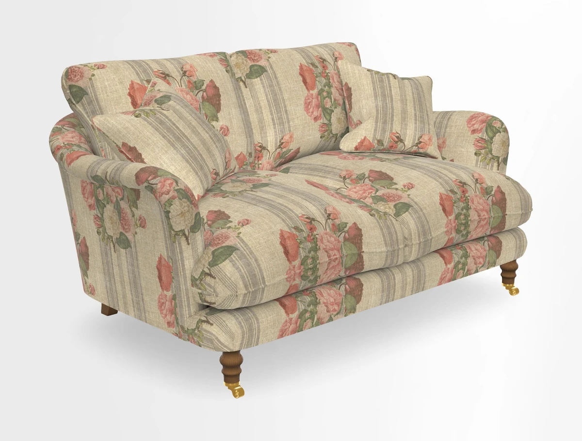 Pugin 3 Seater Sofa in V&A Threads of India Varanasi Wilderness Ink