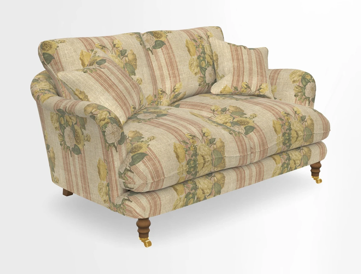 Pugin 3 Seater Sofa in V&A Threads of India Varanasi Wilderness Ink