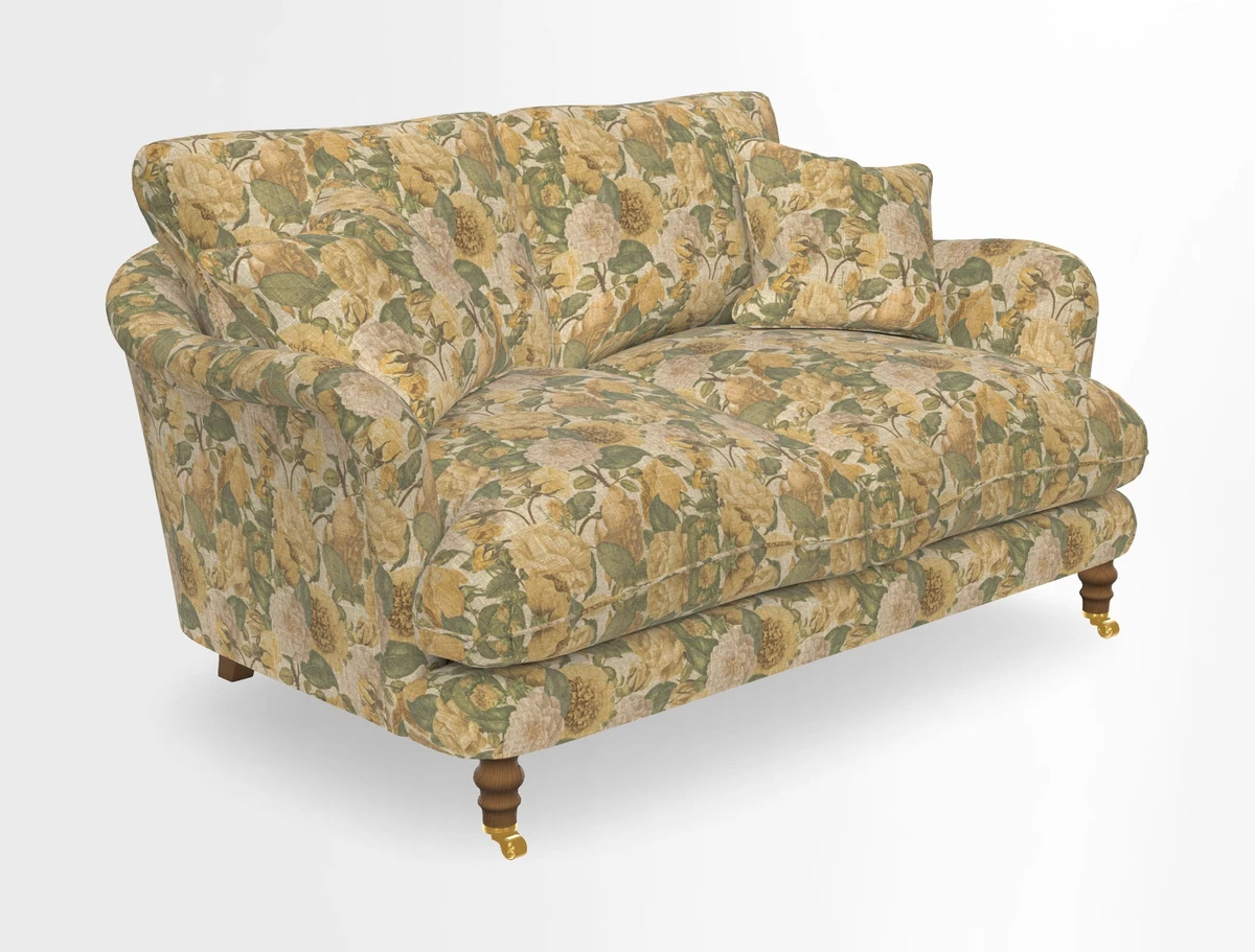 Pugin 3 Seater Sofa in V&A Threads of India Varanasi Wilderness Ink
