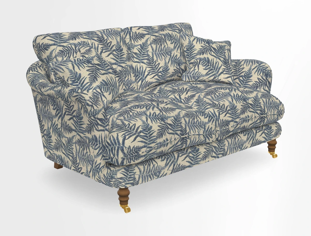 Pugin 3 Seater Sofa in V&A Threads of India Varanasi Wilderness Ink