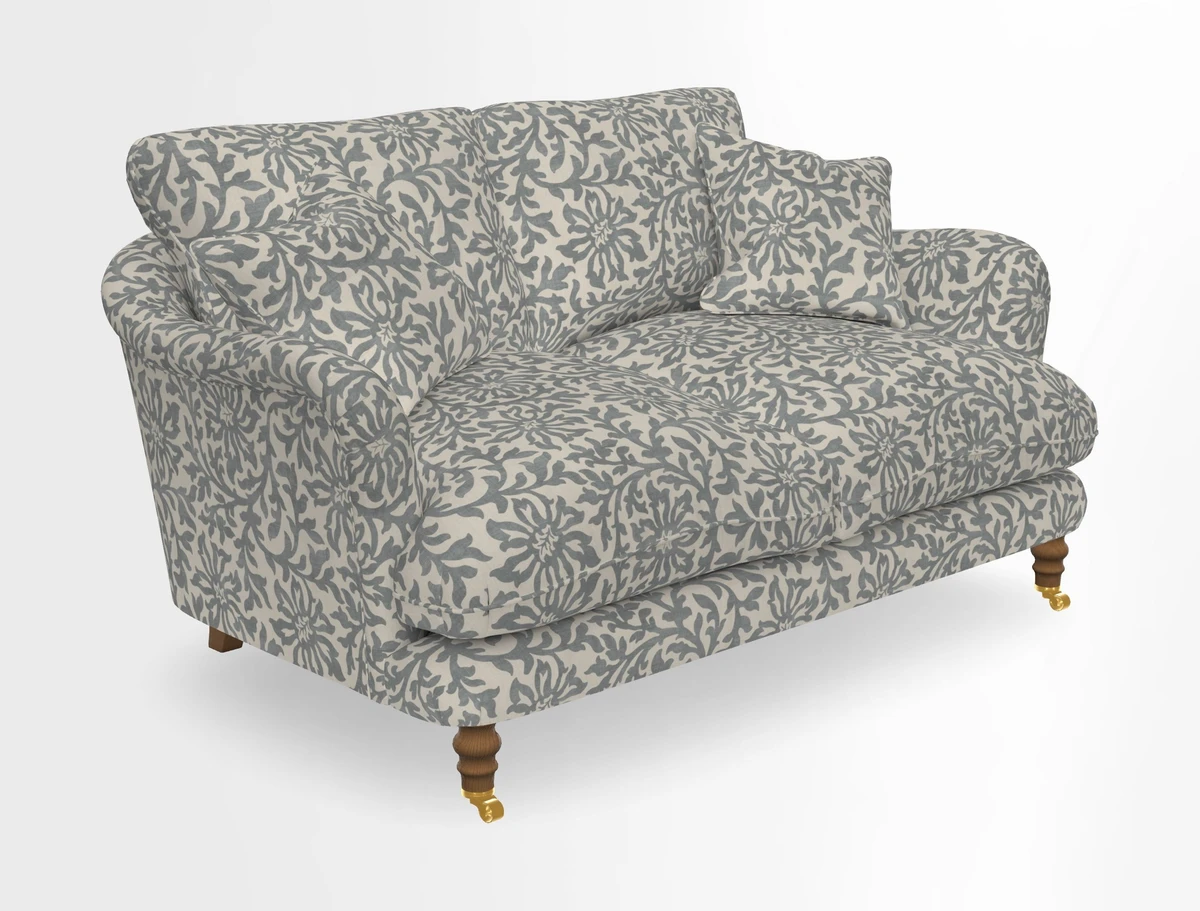 Pugin 3 Seater Sofa in V&A Threads of India Varanasi Wilderness Ink