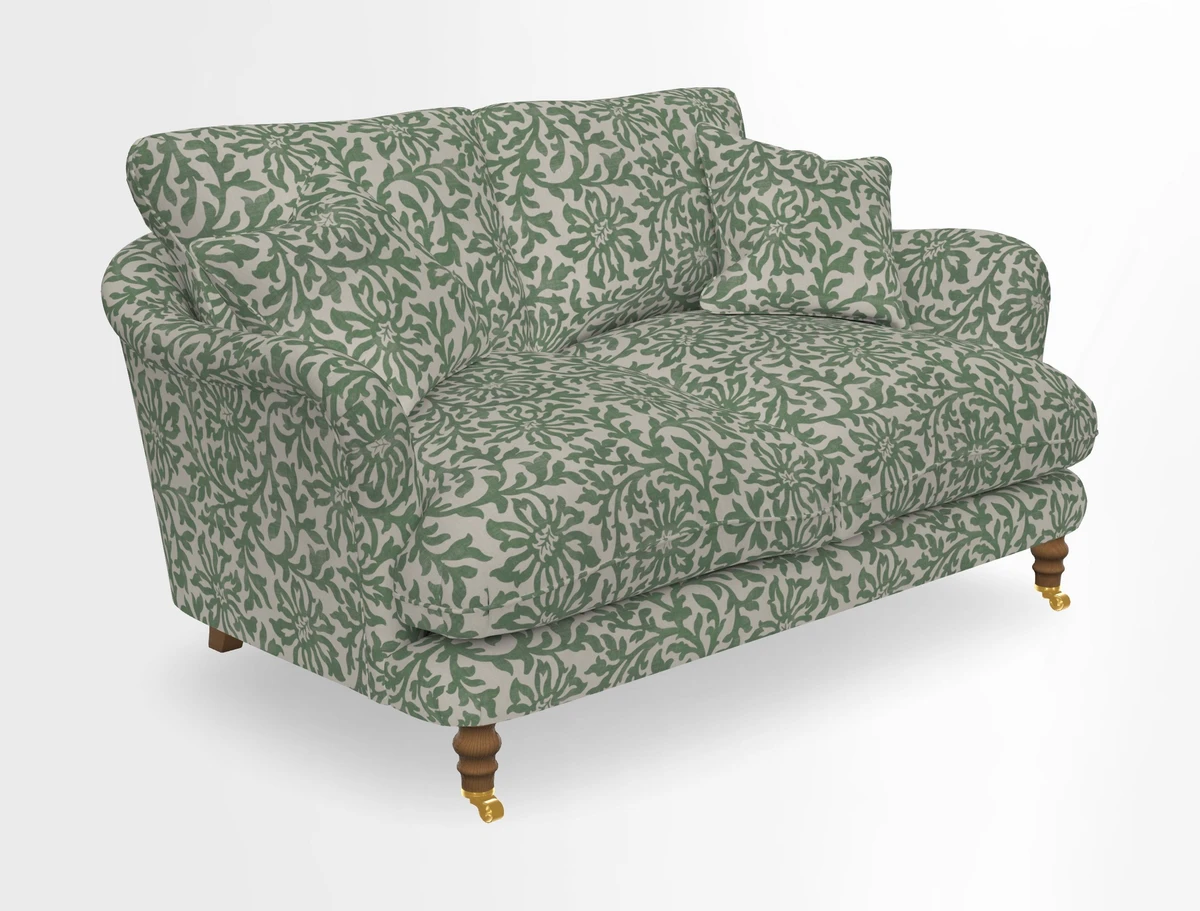 Pugin 3 Seater Sofa in V&A Threads of India Varanasi Wilderness Ink