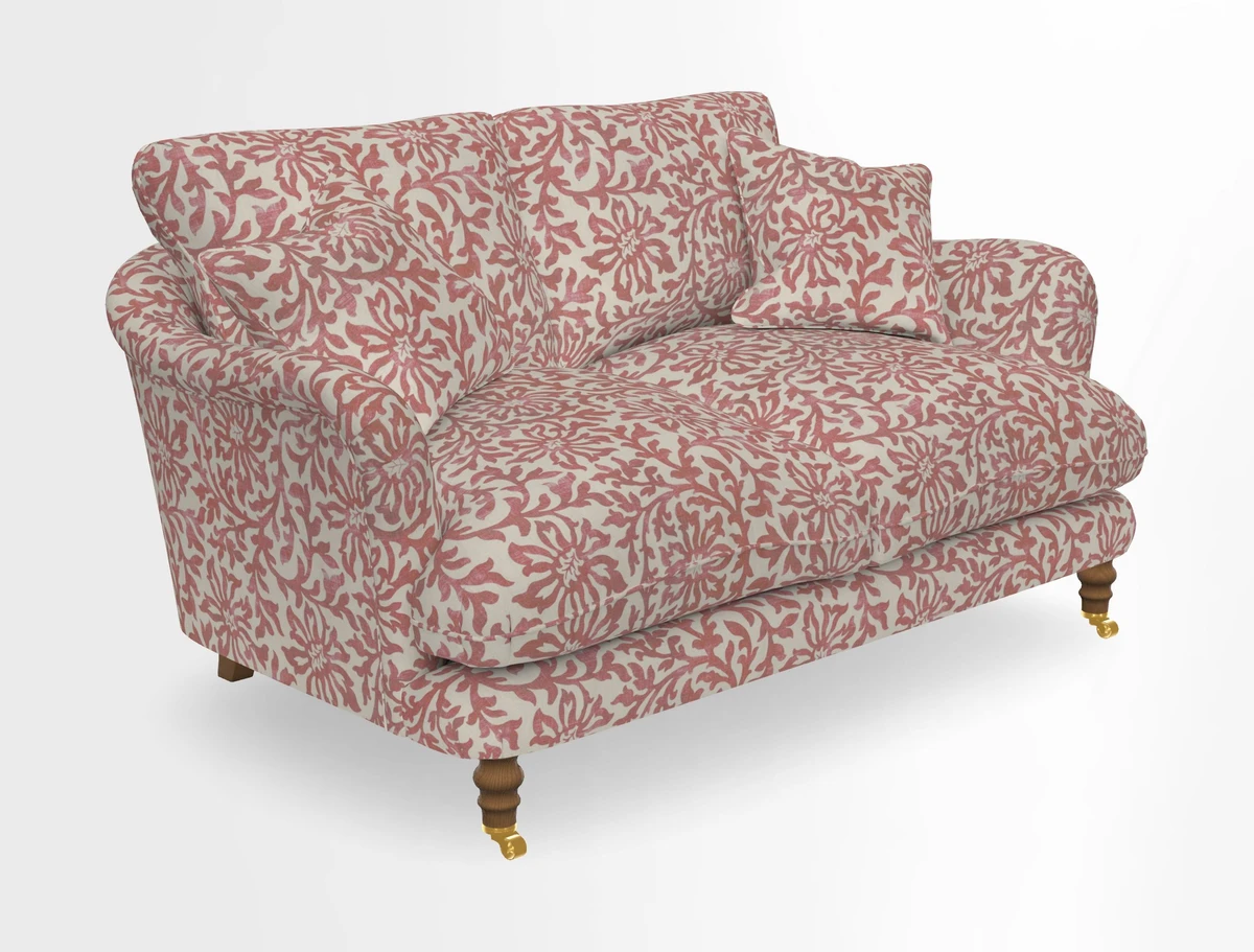 Pugin 3 Seater Sofa in V&A Threads of India Varanasi Wilderness Ink