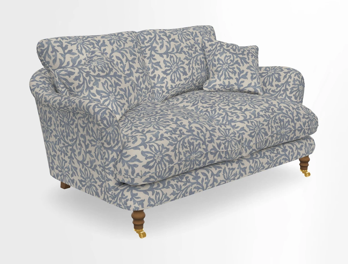 Pugin 3 Seater Sofa in V&A Threads of India Varanasi Wilderness Ink