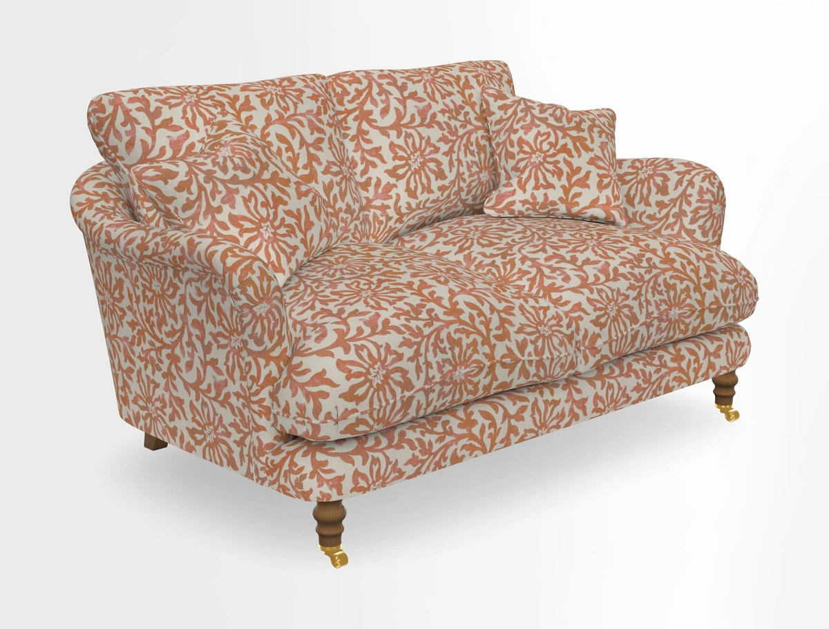 Pugin 3 Seater Sofa in V&A Threads of India Varanasi Wilderness Ink
