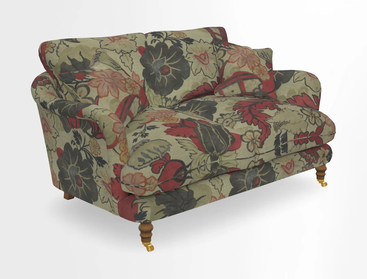 Pugin 3 Seater Sofa in V&A Threads of India Varanasi Wilderness Ink