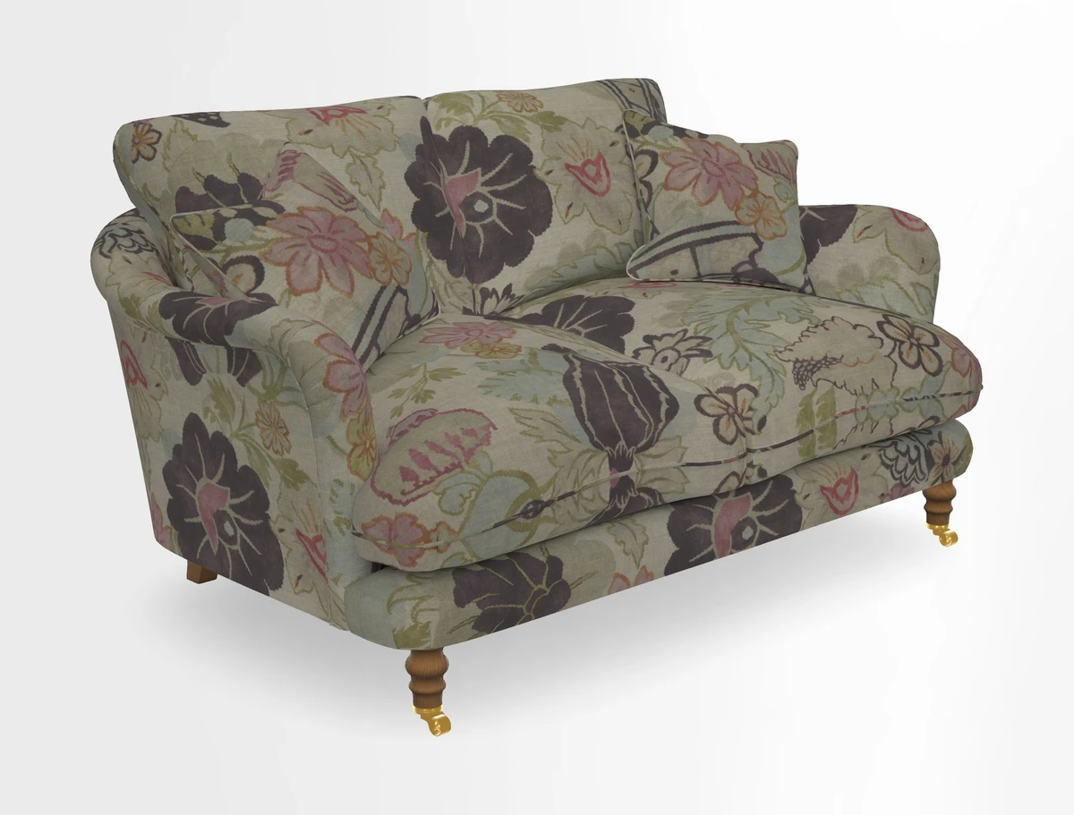 Pugin 3 Seater Sofa in V&A Threads of India Varanasi Wilderness Ink