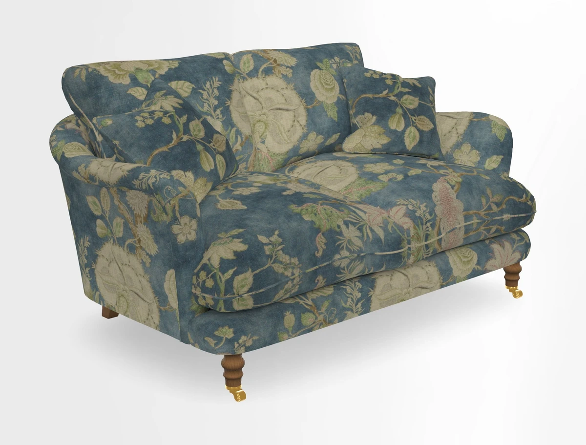 Pugin 3 Seater Sofa in V&A Threads of India Varanasi Wilderness Ink