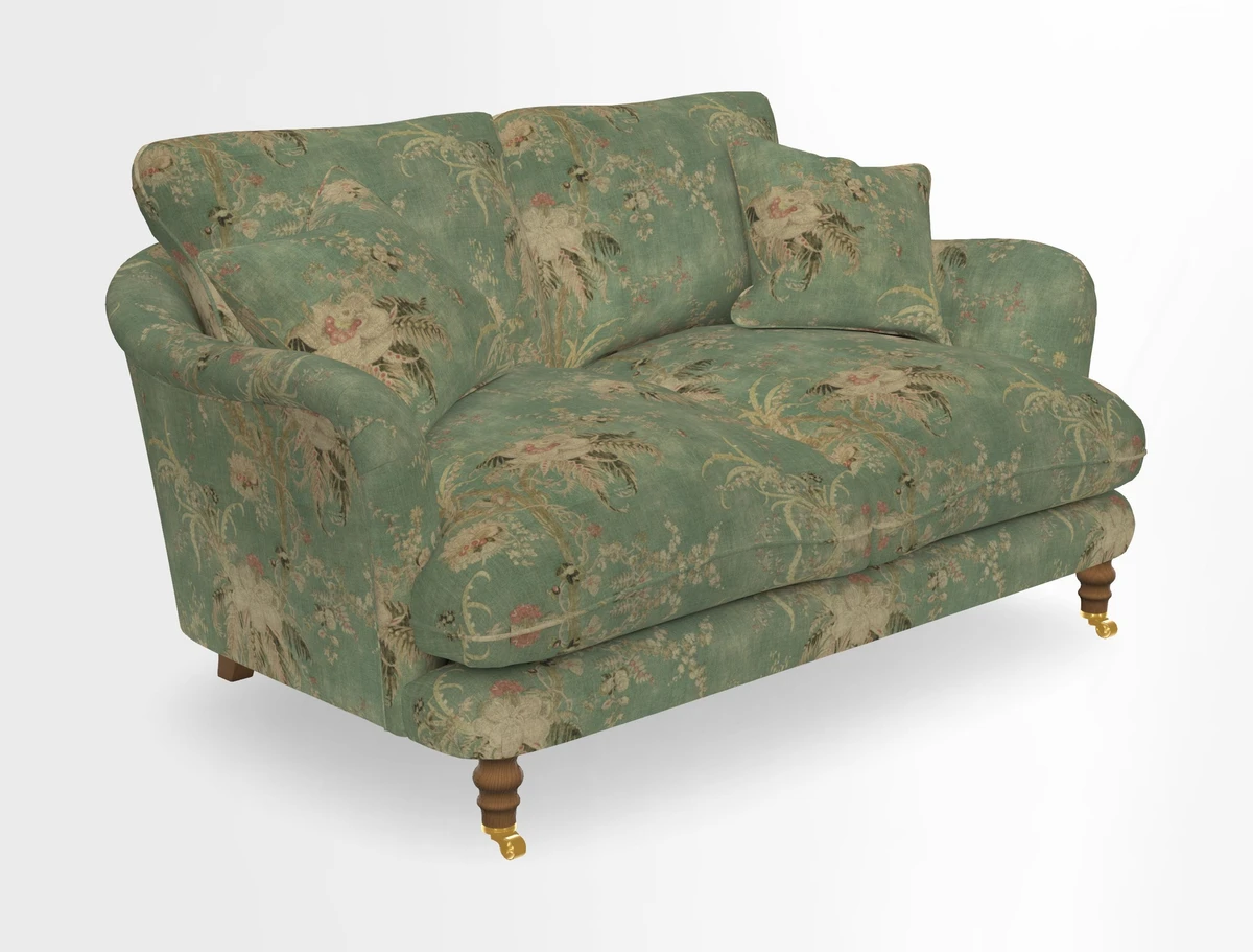 Pugin 3 Seater Sofa in V&A Threads of India Varanasi Wilderness Ink
