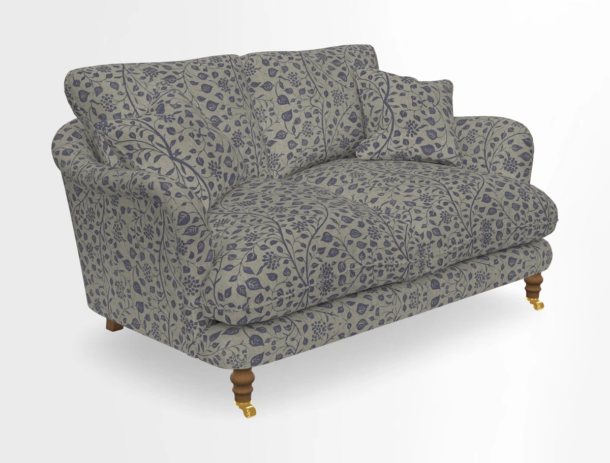 Pugin 3 Seater Sofa in V&A Threads of India Varanasi Wilderness Ink