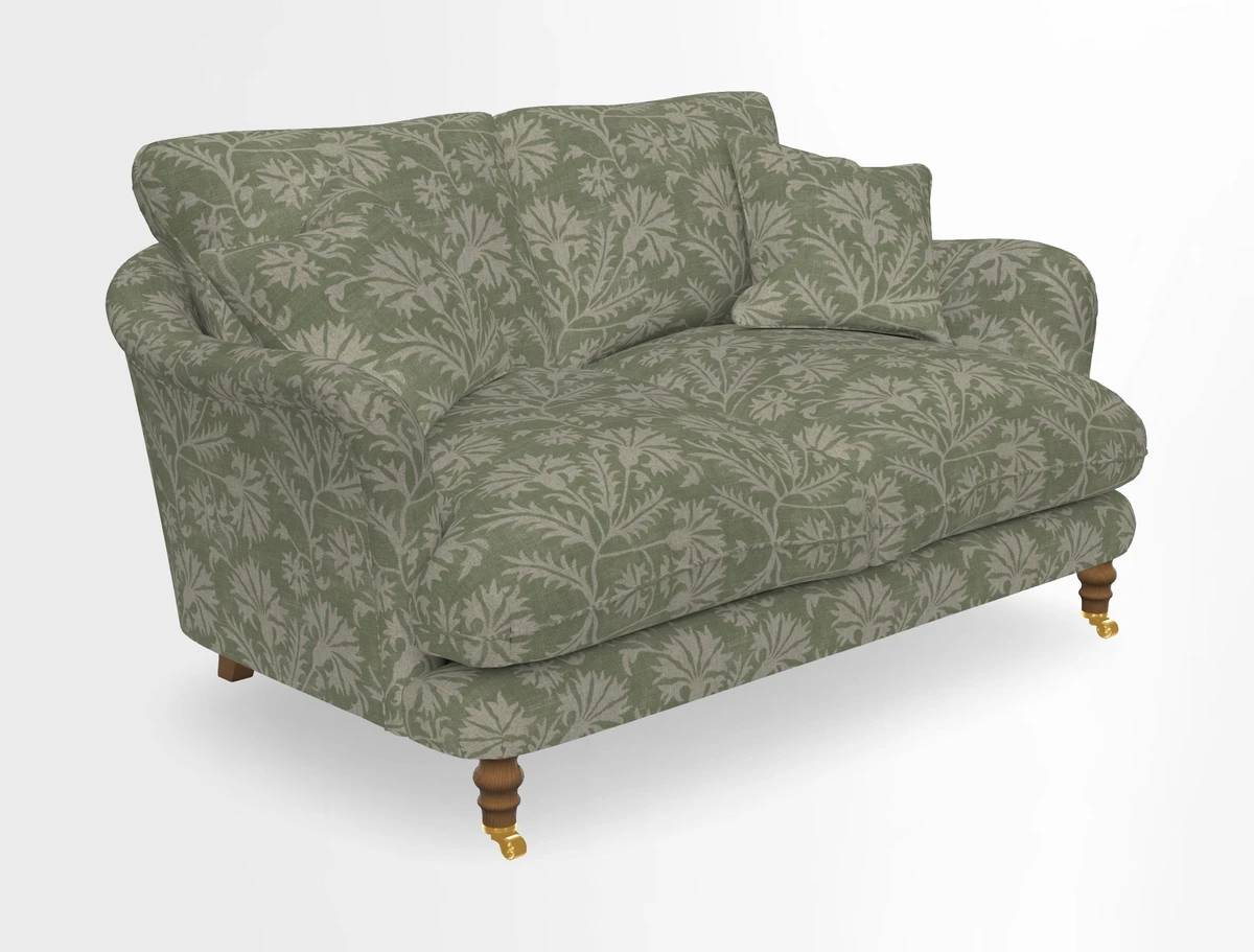 Pugin 3 Seater Sofa in V&A Threads of India Varanasi Wilderness Ink