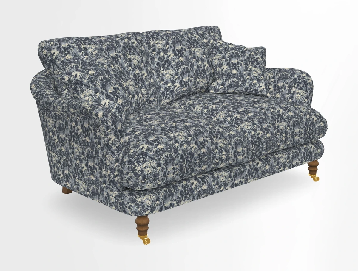 Pugin 3 Seater Sofa in V&A Threads of India Varanasi Wilderness Ink