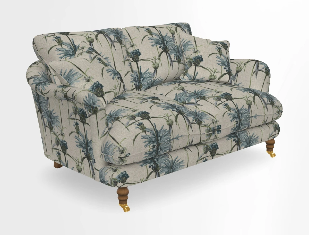 Pugin 3 Seater Sofa in V&A Threads of India Varanasi Wilderness Ink