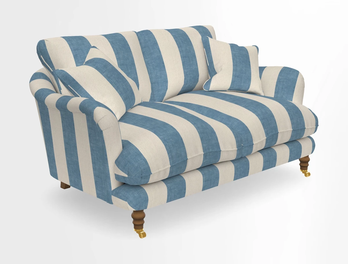 Pugin 3 Seater Sofa in V&A Threads of India Varanasi Wilderness Ink