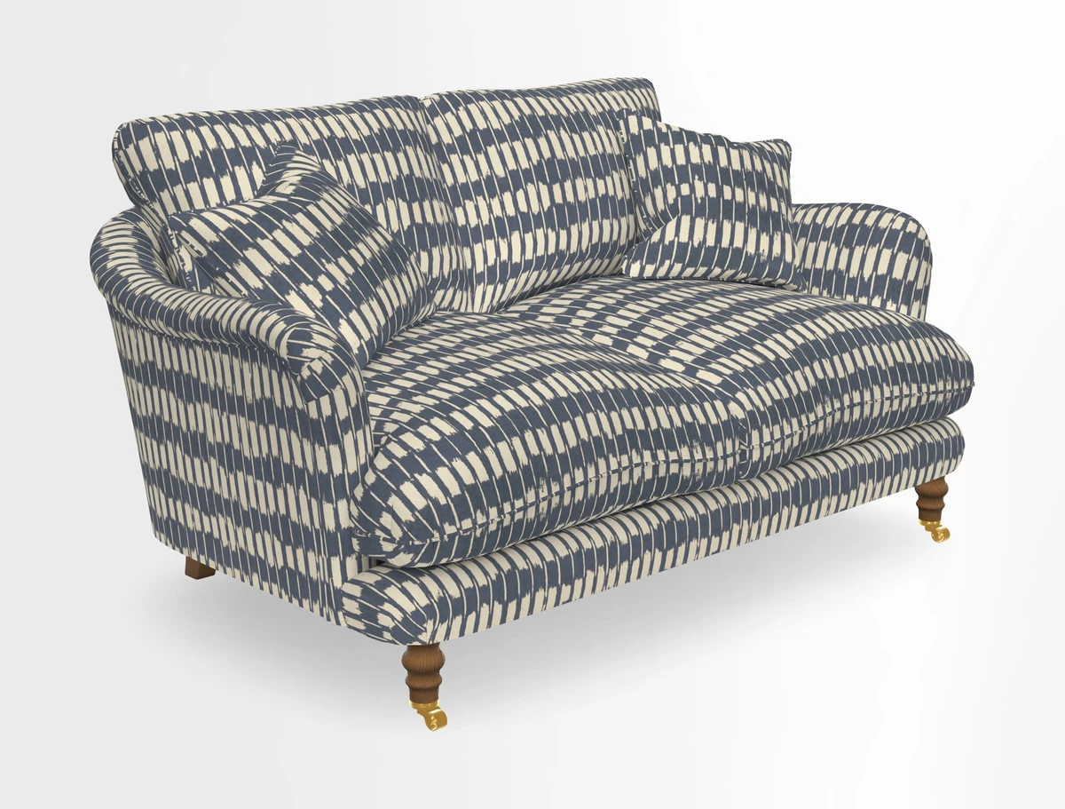 Pugin 3 Seater Sofa in V&A Threads of India Varanasi Wilderness Ink