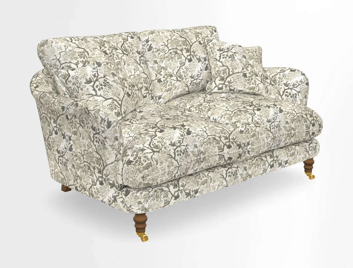 Pugin 3 Seater Sofa in V&A Threads of India Varanasi Wilderness Ink