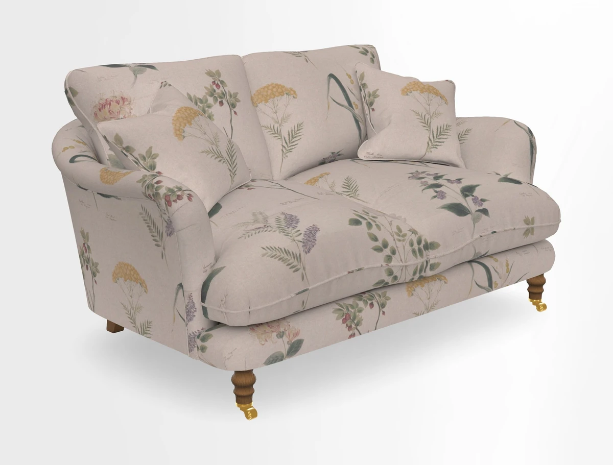 Pugin 3 Seater Sofa in V&A Threads of India Varanasi Wilderness Ink