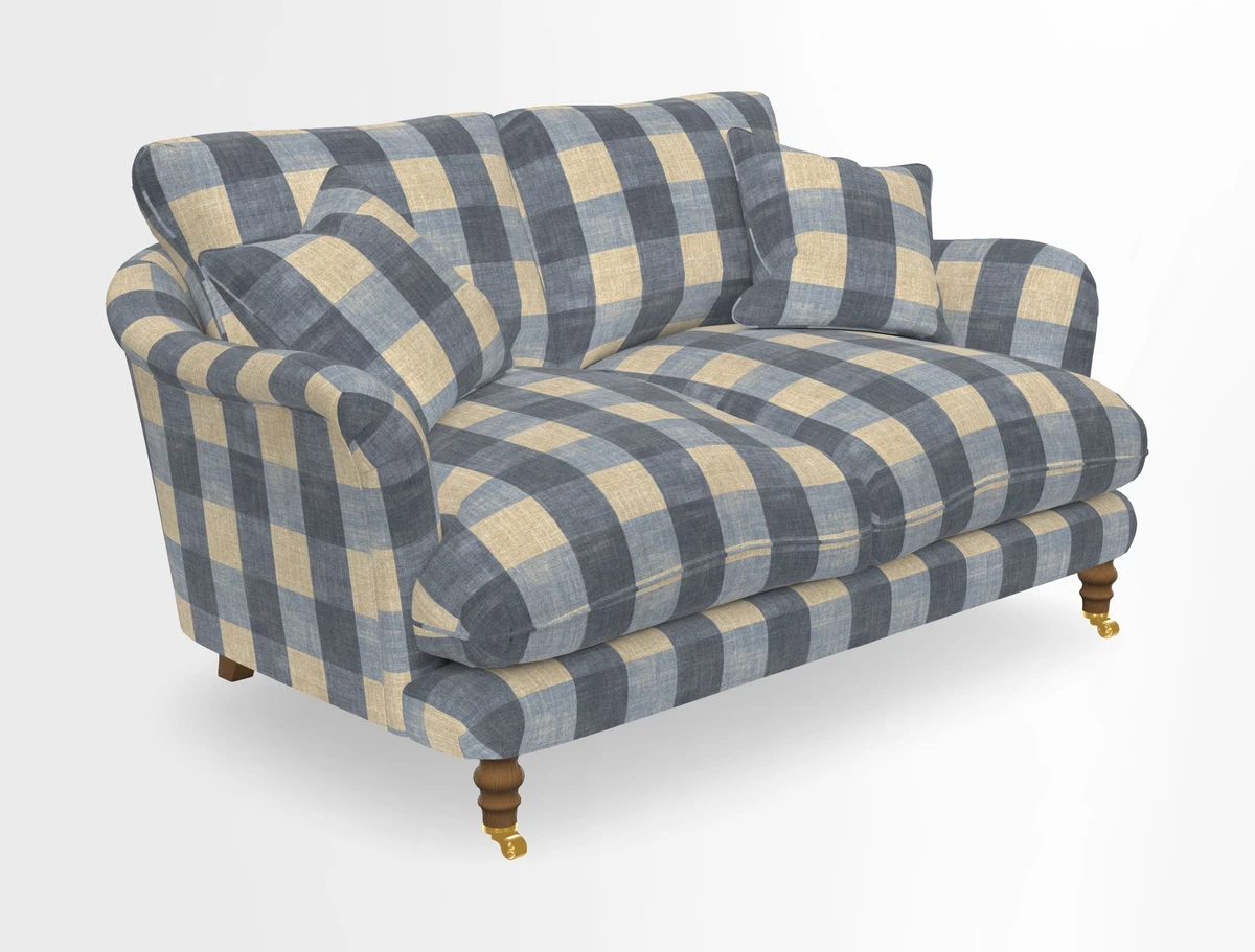 Pugin 3 Seater Sofa in V&A Threads of India Varanasi Wilderness Ink