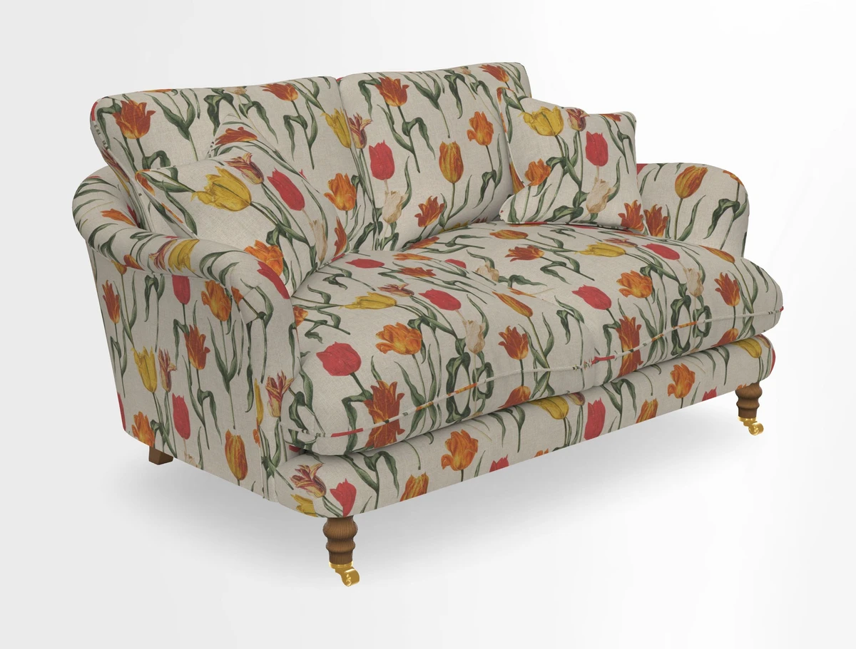 Pugin 3 Seater Sofa in V&A Threads of India Varanasi Wilderness Ink