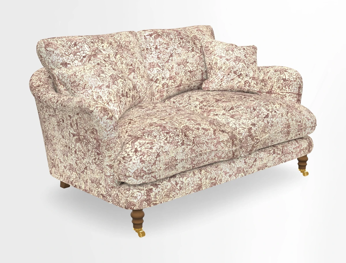 Pugin 3 Seater Sofa in V&A Threads of India Varanasi Wilderness Ink