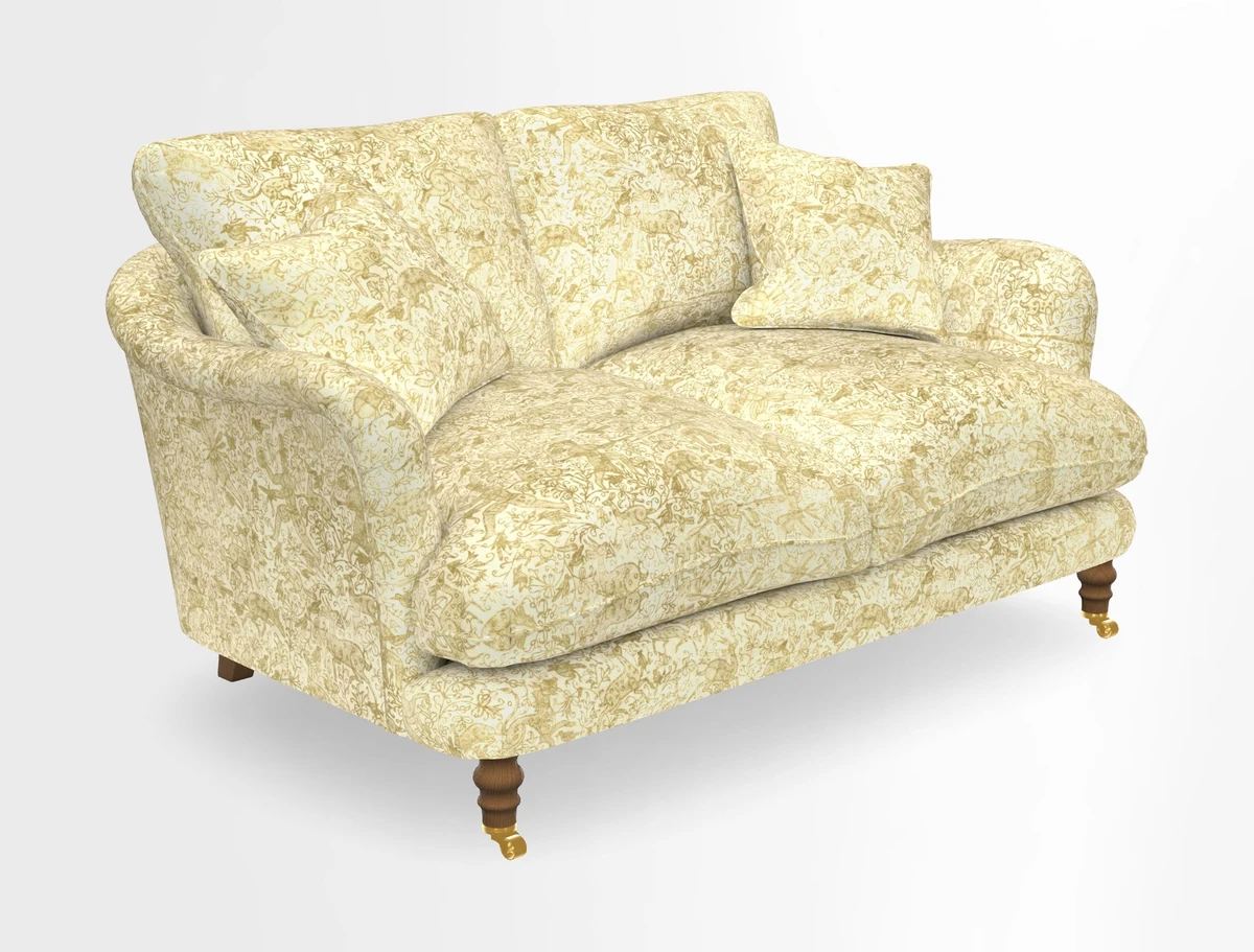Pugin 3 Seater Sofa in V&A Threads of India Varanasi Wilderness Ink