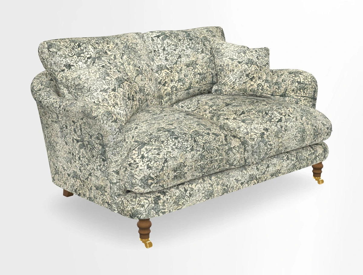 Pugin 3 Seater Sofa in V&A Threads of India Varanasi Wilderness Ink