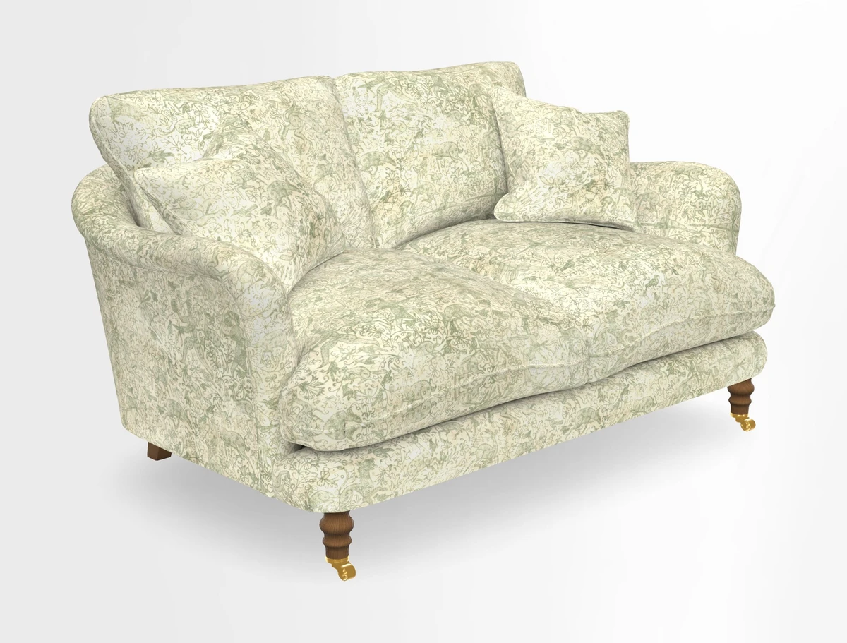 Pugin 3 Seater Sofa in V&A Threads of India Varanasi Wilderness Ink