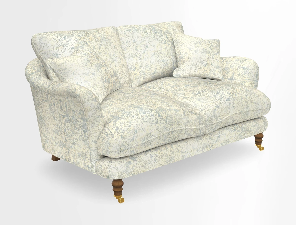 Pugin 3 Seater Sofa in V&A Threads of India Varanasi Wilderness Ink