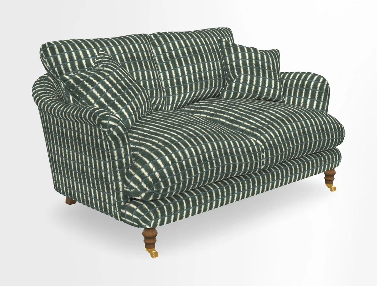Pugin 3 Seater Sofa in V&A Threads of India Varanasi Wilderness Ink