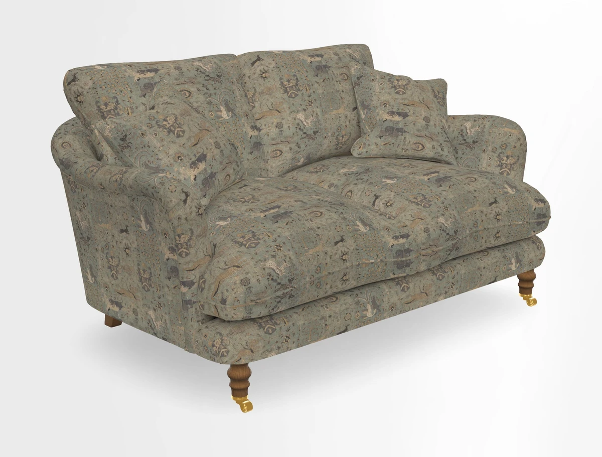 Pugin 3 Seater Sofa in V&A Threads of India Varanasi Wilderness Ink