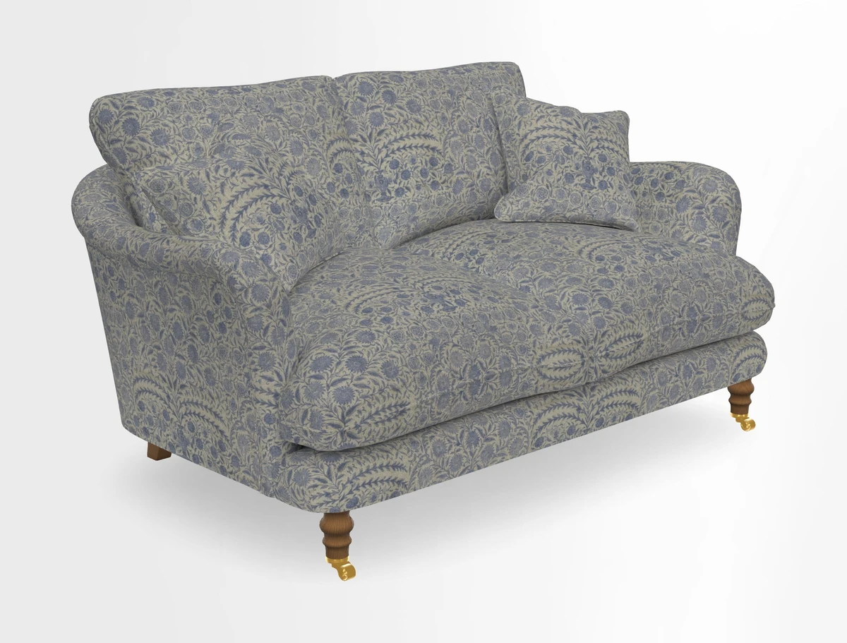Pugin 3 Seater Sofa in V&A Threads of India Varanasi Wilderness Ink