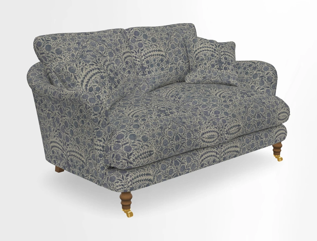 Pugin 3 Seater Sofa in V&A Threads of India Varanasi Wilderness Ink