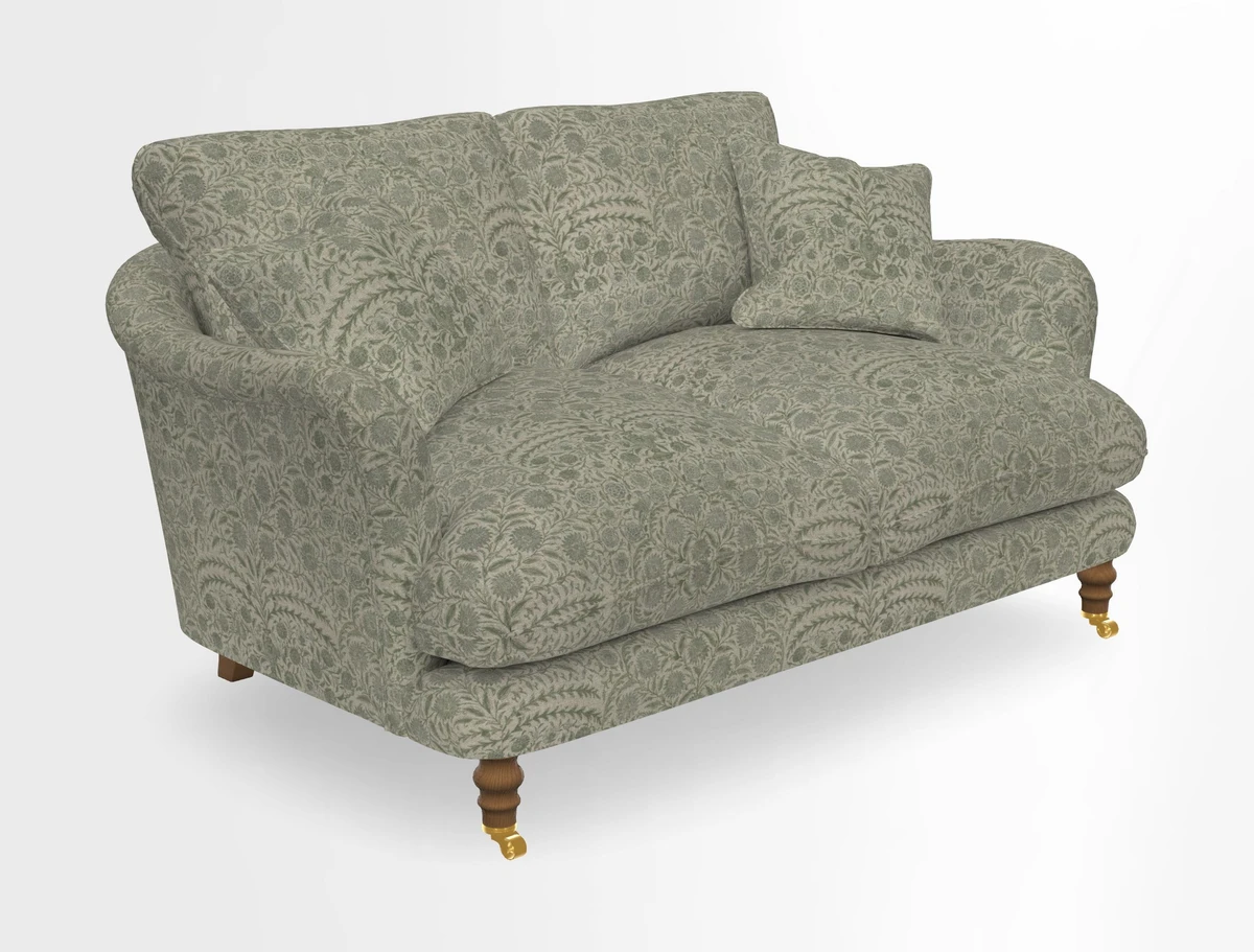 Pugin 3 Seater Sofa in V&A Threads of India Varanasi Wilderness Ink