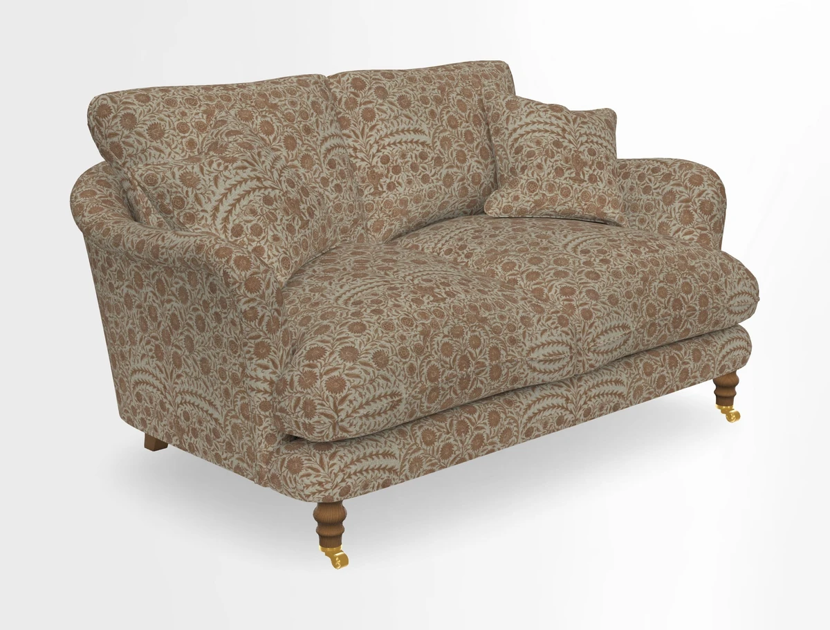 Pugin 3 Seater Sofa in V&A Threads of India Varanasi Wilderness Ink