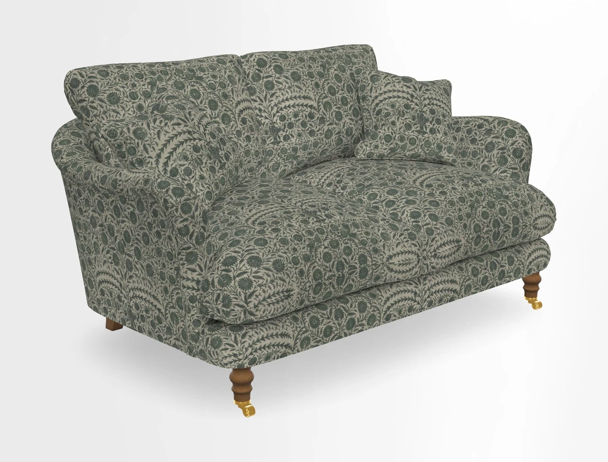 Pugin 3 Seater Sofa in V&A Threads of India Varanasi Wilderness Ink