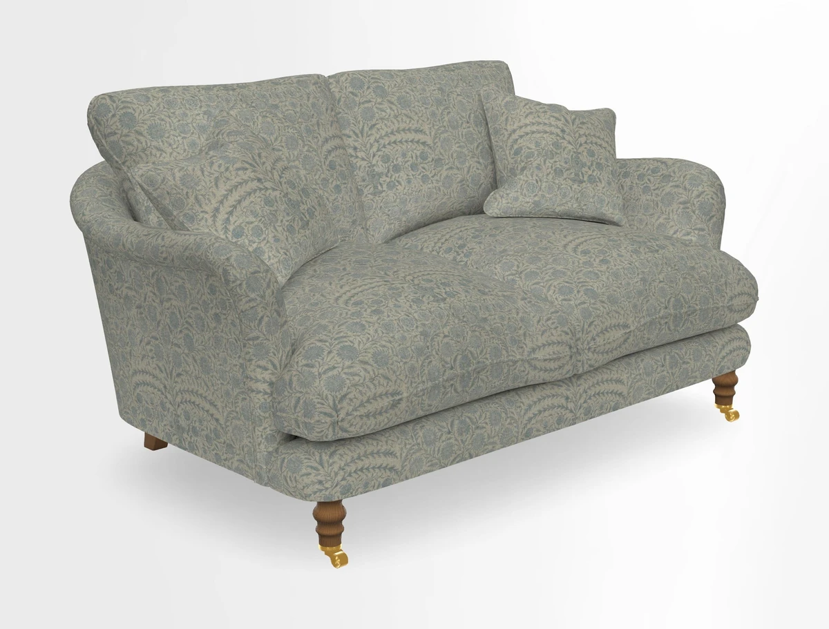 Pugin 3 Seater Sofa in V&A Threads of India Varanasi Wilderness Ink