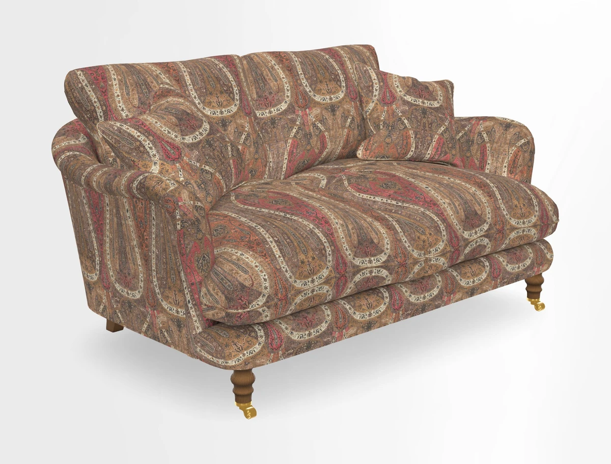 Pugin 3 Seater Sofa in V&A Threads of India Varanasi Wilderness Ink