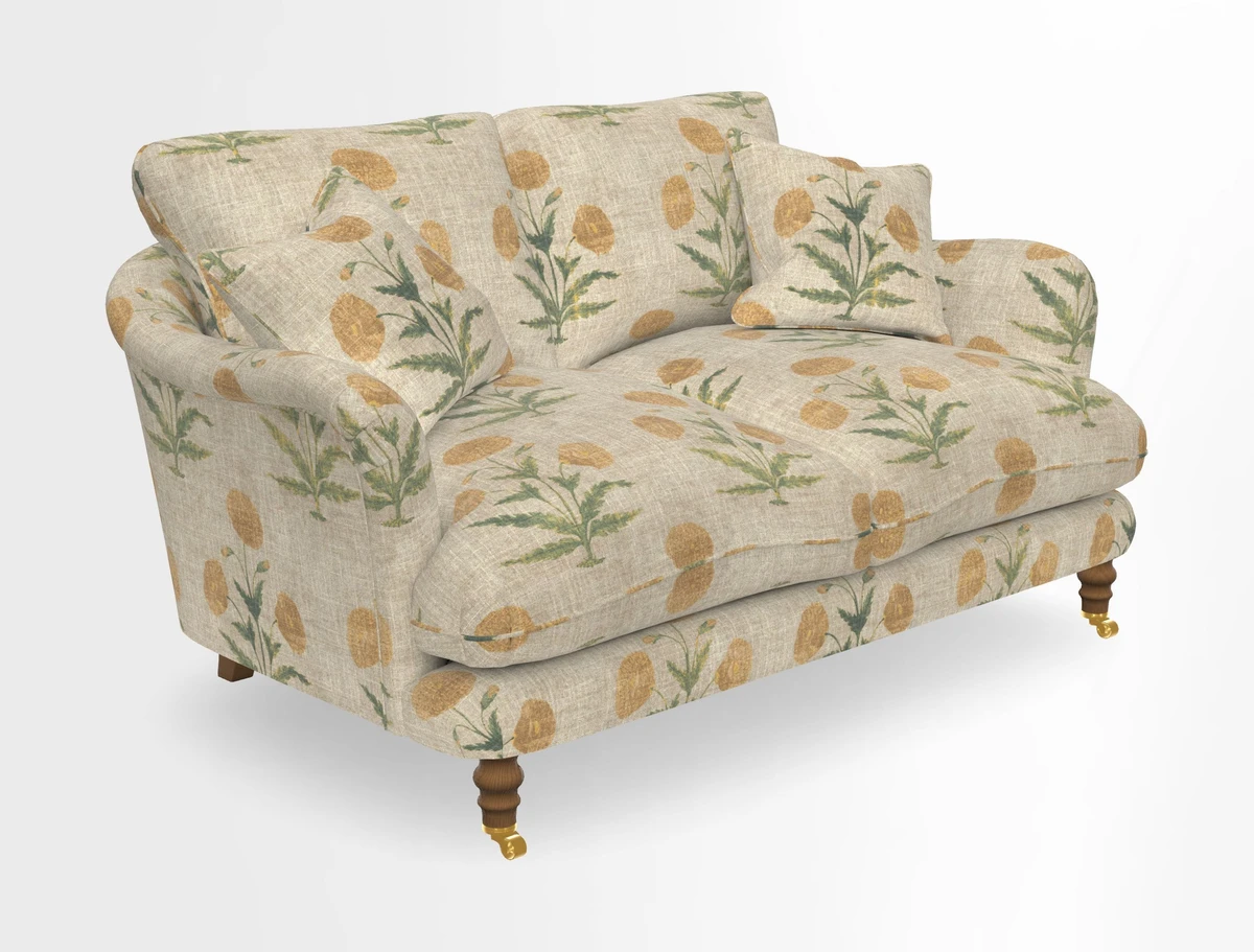 Pugin 3 Seater Sofa in V&A Threads of India Varanasi Wilderness Ink