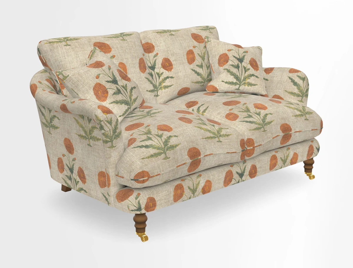 Pugin 3 Seater Sofa in V&A Threads of India Varanasi Wilderness Ink