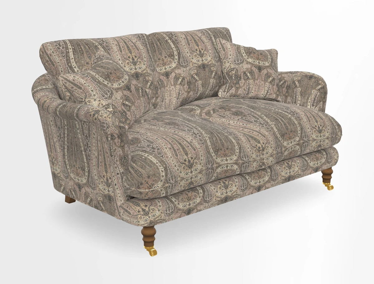 Pugin 3 Seater Sofa in V&A Threads of India Varanasi Wilderness Ink