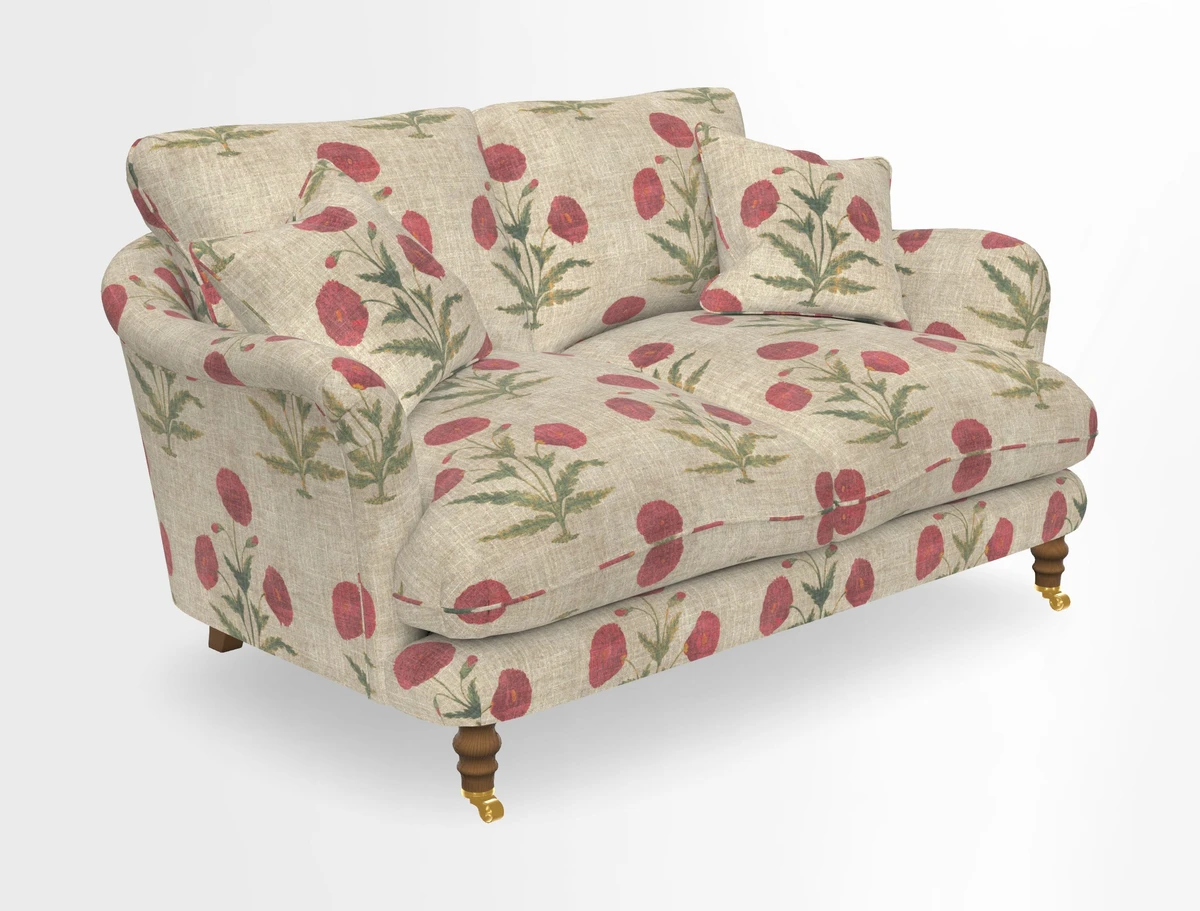 Pugin 3 Seater Sofa in V&A Threads of India Varanasi Wilderness Ink