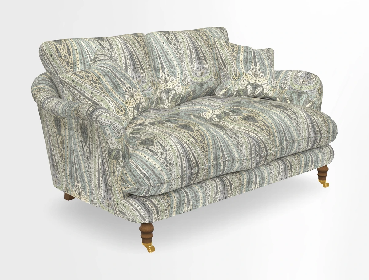 Pugin 3 Seater Sofa in V&A Threads of India Varanasi Wilderness Ink