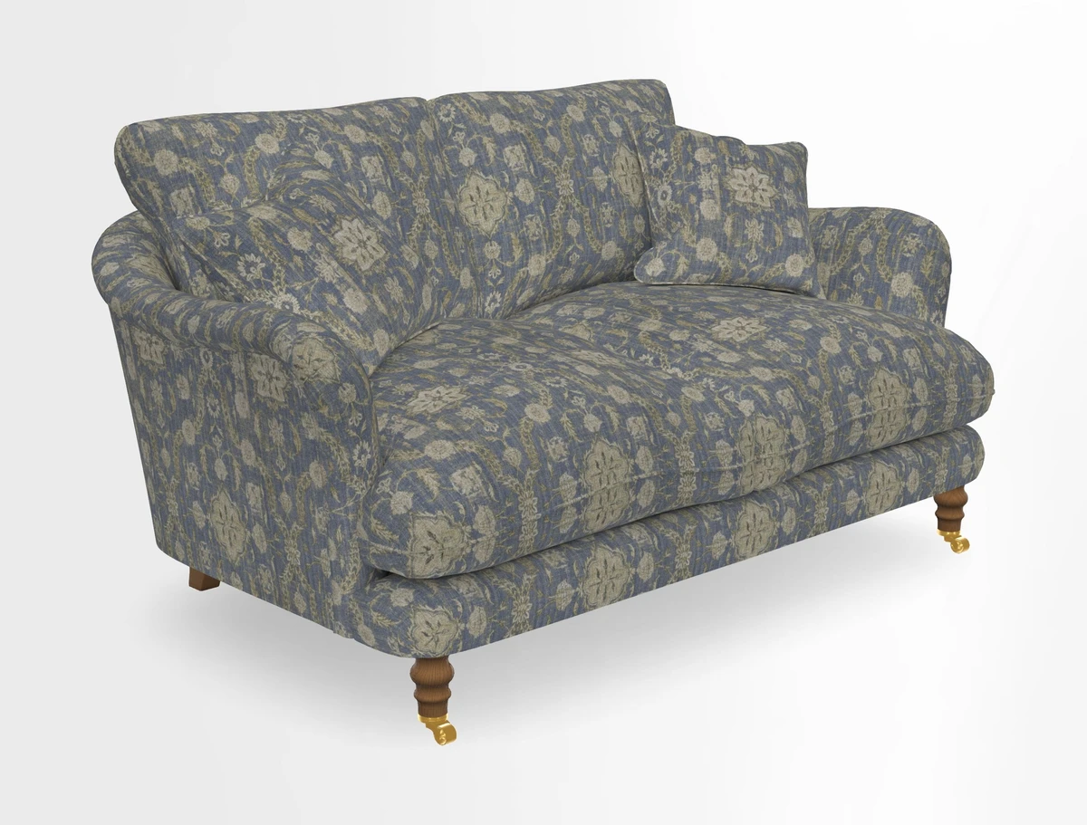 Pugin 3 Seater Sofa in V&A Threads of India Varanasi Wilderness Ink